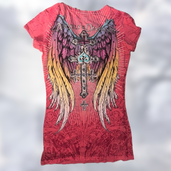 Angels & Diamonds Rhinestone Tee - Picture 2 of 4